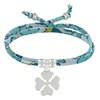 Bracelet Double Tour Lien Liberty et Trèfle Argent 925 - Classics - Vert - vue V1