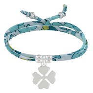Bracelet Double Tour Lien Liberty et Trèfle Argent 925 - Classics - Vert