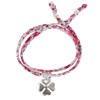 Bracelet Double Tour Lien Liberty et Trèfle Argent 925 - Classics - Fuchsia - vue V1