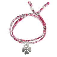 Bracelet Double Tour Lien Liberty et Trèfle Argent 925 - Classics - Fuchsia