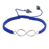 Bracelet Argent Infini Lien Tréssé - Classics - Bleu Navy