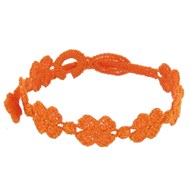 Cruciani Bracelet Dentelle 7 Trèfles Orange Clair