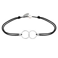 Bracelet Lien Argent 925 Anneaux Toi et Moi - Classics - Noir
