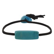 Bracelet Tagua Turquoise Lien en Suédine Noir