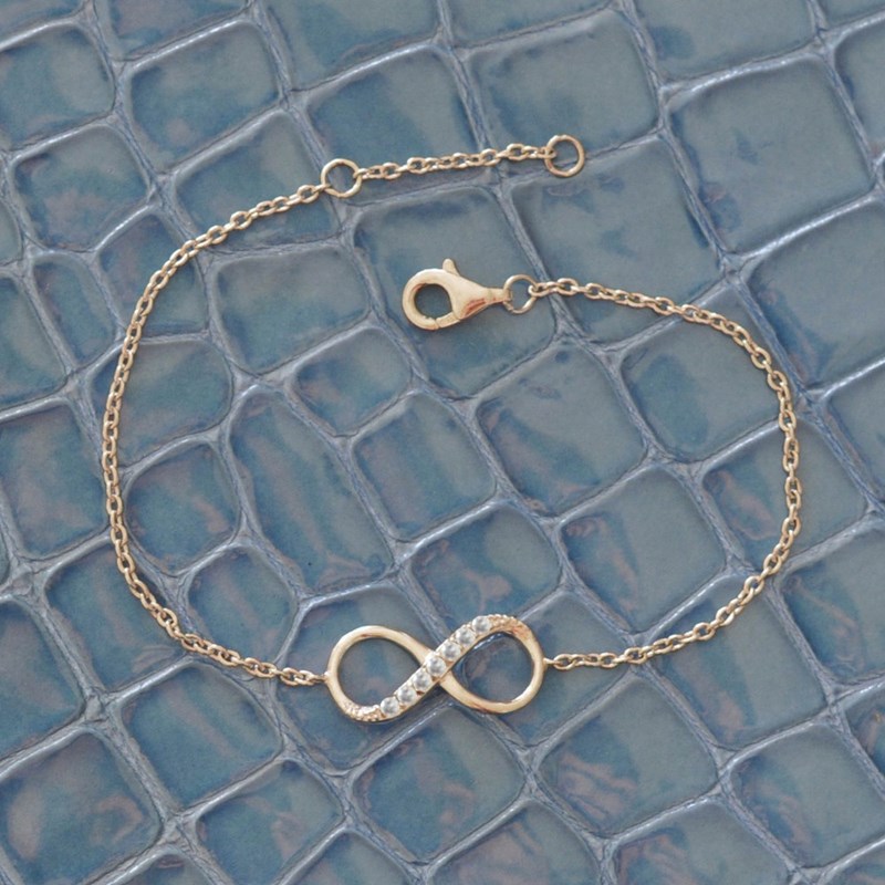 Bracelet Plaqué Or Infini et Strass - vue 4