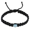 Bracelet Homme Shamballa Lien Tressé Noir et Perle de Larimar - vue V1