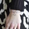 Bracelet Double Tour Lien Liberty et Trèfle Argent 925 - Colors - Rouge - vue V3