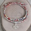 Bracelet Double Tour Lien Liberty et Trèfle Argent 925 - Colors - Rouge - vue V4