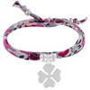 Bracelet Double Tour Lien Liberty et Trèfle Argent 925 - Colors - Fuchsia - vue V1