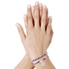 Bracelet Double Tour Lien Liberty et Trèfle Argent 925 - Colors - Fuchsia - vue V2
