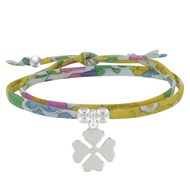 Bracelet Double Tour Lien Liberty et Trèfle Argent - Colors - Jaune