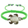 Bracelet Tortue Nacre Grise Lien Tréssé - Vert - vue V1