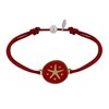 Bracelet Lien Médaille en Laiton Etoile émaillée Rouge - Rouge - vue V1