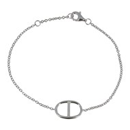 Bracelet Argent 925 Rhodié Anneau Marin