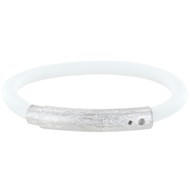 Bracelet Argent 925 Brossé et Silicone - Classics - Blanc