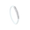 Bracelet Argent 925 Brossé et Silicone - Classics - Blanc - vue V2