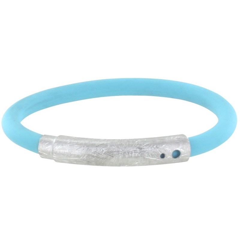 Bracelet Argent 925 Brossé et Silicone - Classics - Turquoise