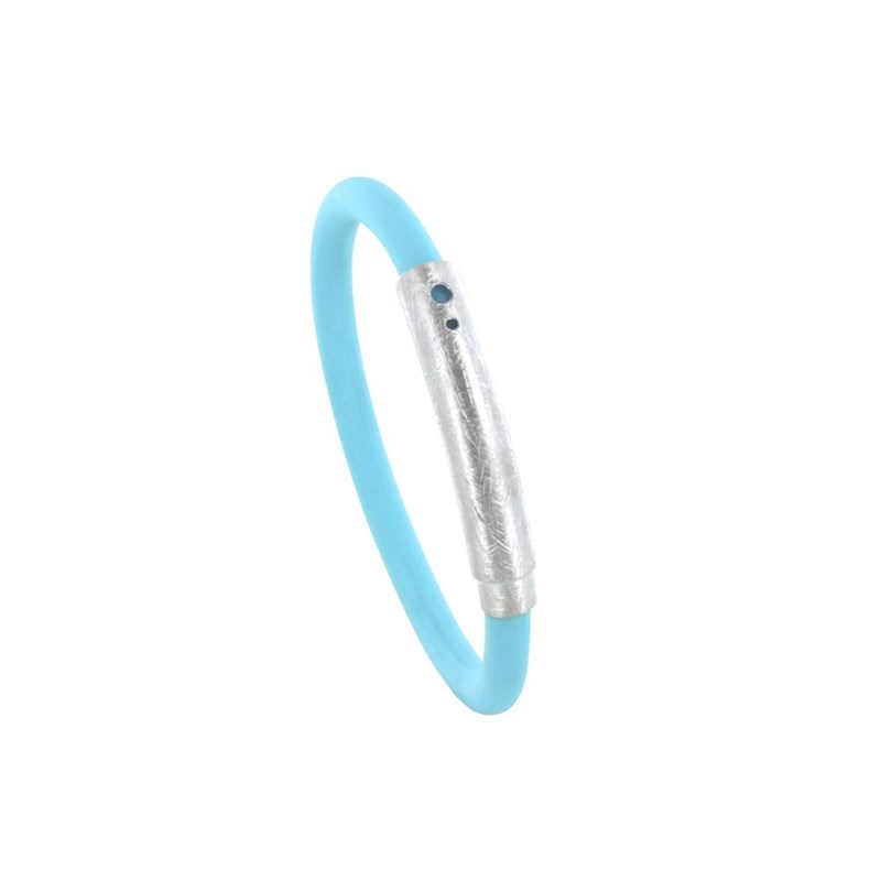 Bracelet Argent 925 Brossé et Silicone - Classics - Turquoise - vue 2