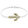 Bracelet Lien Médaille en Laiton Ancre émaillée Blanche - Blanc - vue V1