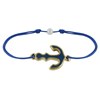 Bracelet Lien Médaille en Laiton Ancre émaillée Bleu Foncé - Bleu Navy - vue V1