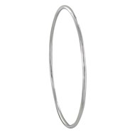 Bracelet Argent 925 Rhodié Jonc Très Fin Rond 6,2cm