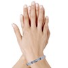 Bracelet Argent 925 Rhodié Demi Jonc Plat et Un Strass - vue V2