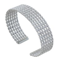 Bracelet Argent 925 Rhodié Demi Jonc de Chaines
