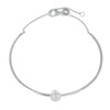 Bracelet Argent 925 Rhodié Demi Jonc et Perle - vue V1