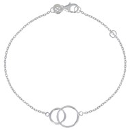 Bracelet Argent Rhodié Deux Cercles