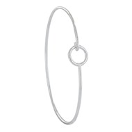 Bracelet Jonc Argent Rhodié Rond Ajouré