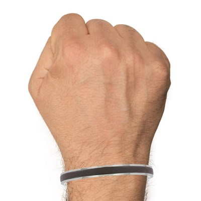 Bracelet Homme Jonc Acier et Cuir - Marron foncé - vue V3