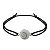 Bracelet Lien Elastique Oeil de Sainte Lucie Rond Argent 925 - Noir - vue V1