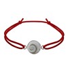 Bracelet Lien Elastique Oeil de Sainte Lucie Rond Argent 925 - Rouge - vue V1