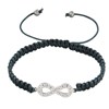 Bracelet Argent 925 Infini et Strass Lien Tréssé - Classics - Gris - vue V1