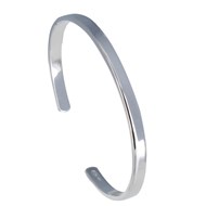 Bracelet Argent Rhodié Demi Jonc Plat