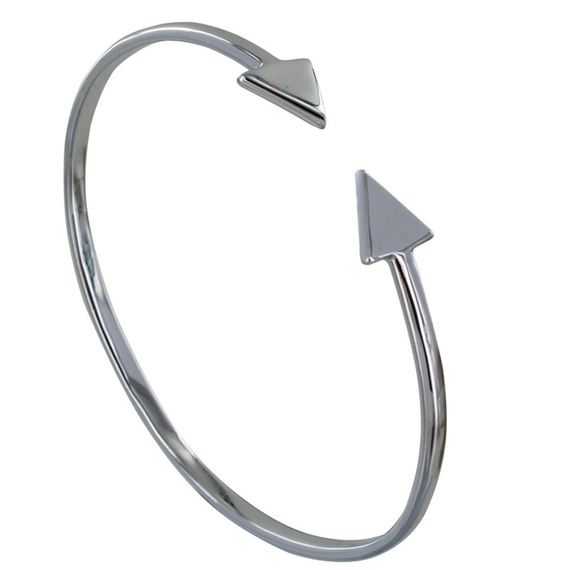 Bracelet Argent 925 Rhodié Jonc Double Flèche