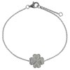 Bracelet Trèfle Argent 925 Rhodié et Un Pétale de Strass - vue V1