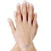 Bracelet Trèfle Argent 925 Rhodié et Un Pétale de Strass - vue V2