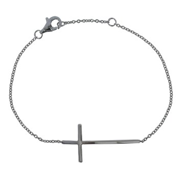 Bracelet Argent Rhodié Grande Croix