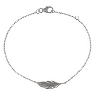 Bracelet Argent 925 Rhodié Petite Plume