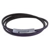 Bracelet Femme Cuir Plat Fermoir Acier Inoxydable - Classics - Violet - vue V1