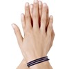 Bracelet Femme Cuir Plat Fermoir Acier Inoxydable - Classics - Violet - vue V2