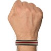 Bracelet Homme Cuir Marron Galon Rouge et Beige - vue V2