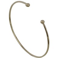 Bracelet Plaqué Or Demi Jonc Deux Perles