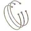 Bracelet Plaqué Or Demi Jonc Deux Perles - vue V4