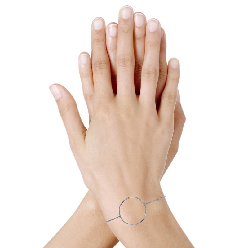 Bracelet Argent 925 Grand Cercle Fin - vue 2