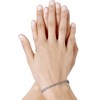 Bracelet Argent 925 Rhodié Trois Rangs et Perles à Facettes - vue V2