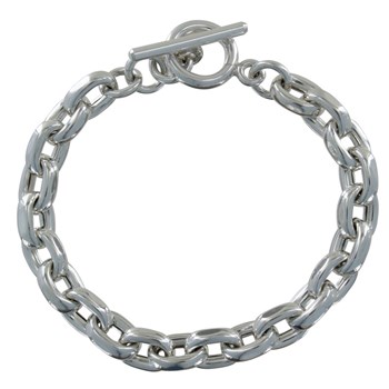 Bracelet Argent 925 Gourmette Maillons Larges - taille 20 cm