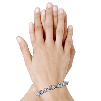 Bracelet Argent 925 Gourmette Maillons Larges - taille 20 cm