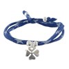Bracelet Double Tour Lien Etoiles et Trèfle Argent 925 - Classics - Bleu Navy - vue V1